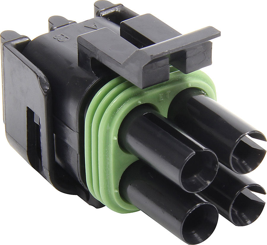 Allstar Performance ALL76296 Weather Pack Square Tower Housing 4 Pin Female Black Plastic