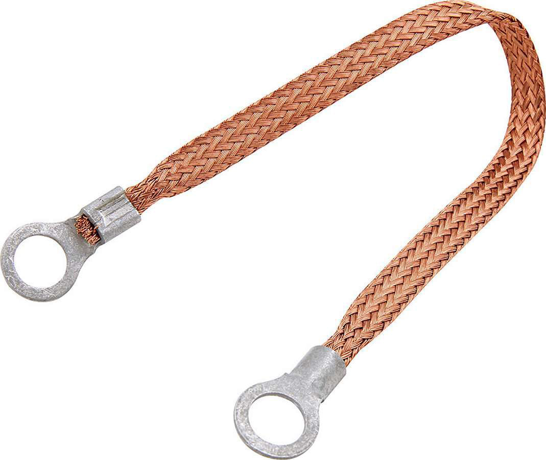 Allstar Performance ALL76330-24 Copper Ground Strap, 24 Inch, 12 Gauge Flat Braided Copper Wire with 3/8 Inch Ring Terminals