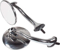 Allstar Performance ALL76400 Swan Neck Side View Mirrors 4 Inch Diameter Stainless Steel Pair