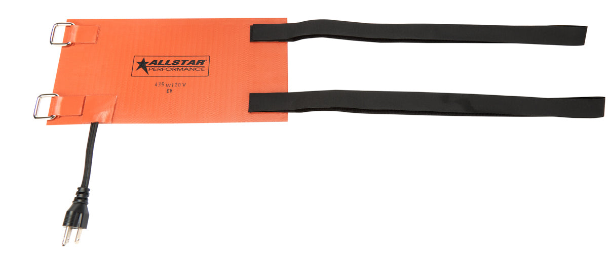 Allstar Performance ALL76424 External Engine Oil Heater Kit, 435 Watt, 120V, 6 x 12 Inch Heating Pad with Straps