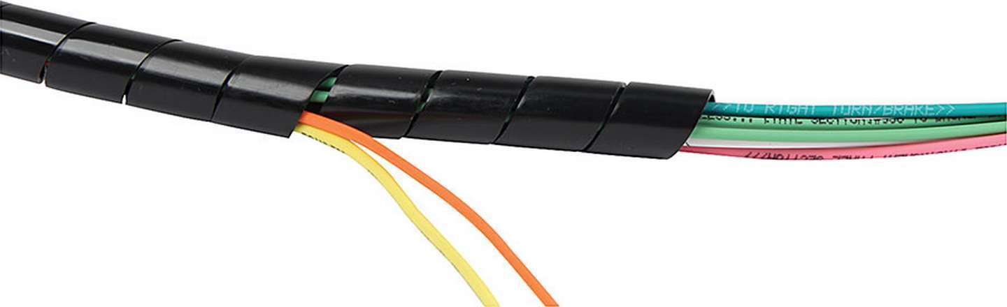 Allstar Performance ALL76604 Spiral Wire Loom 3/4 Inch Diameter, 10 Feet Length, Black Plastic