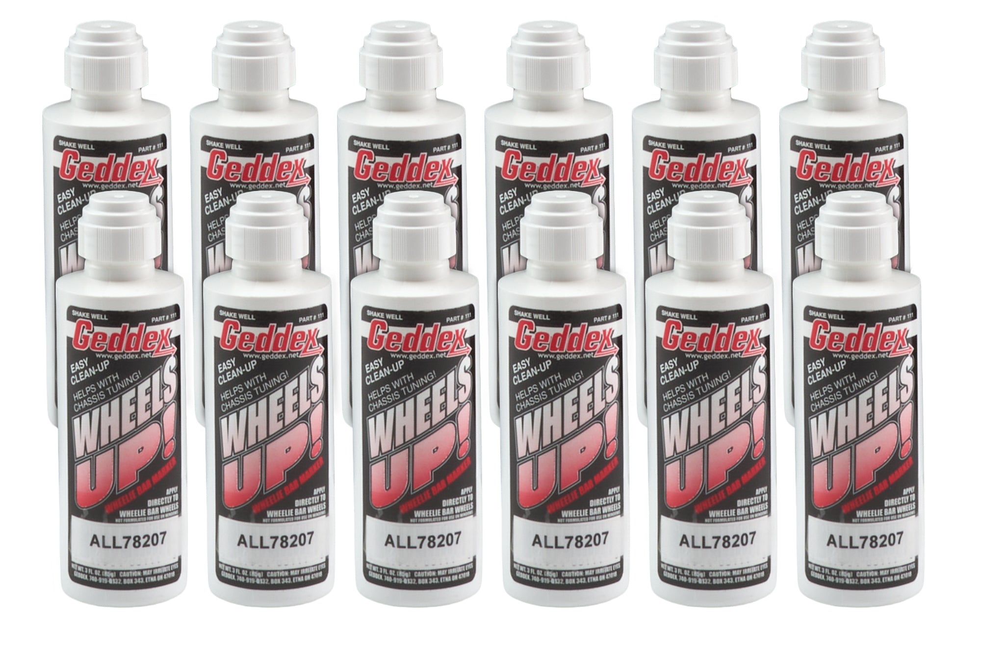 Allstar Performance ALL78207-12 Wheelie Bar Wheel Marker White, 3 oz Bottle, Set of 12