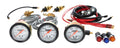 Allstar Performance 80081 Oil Pressure, Water Temperature, and Oil Temperature Gauge Kit with White Face and Warning Light