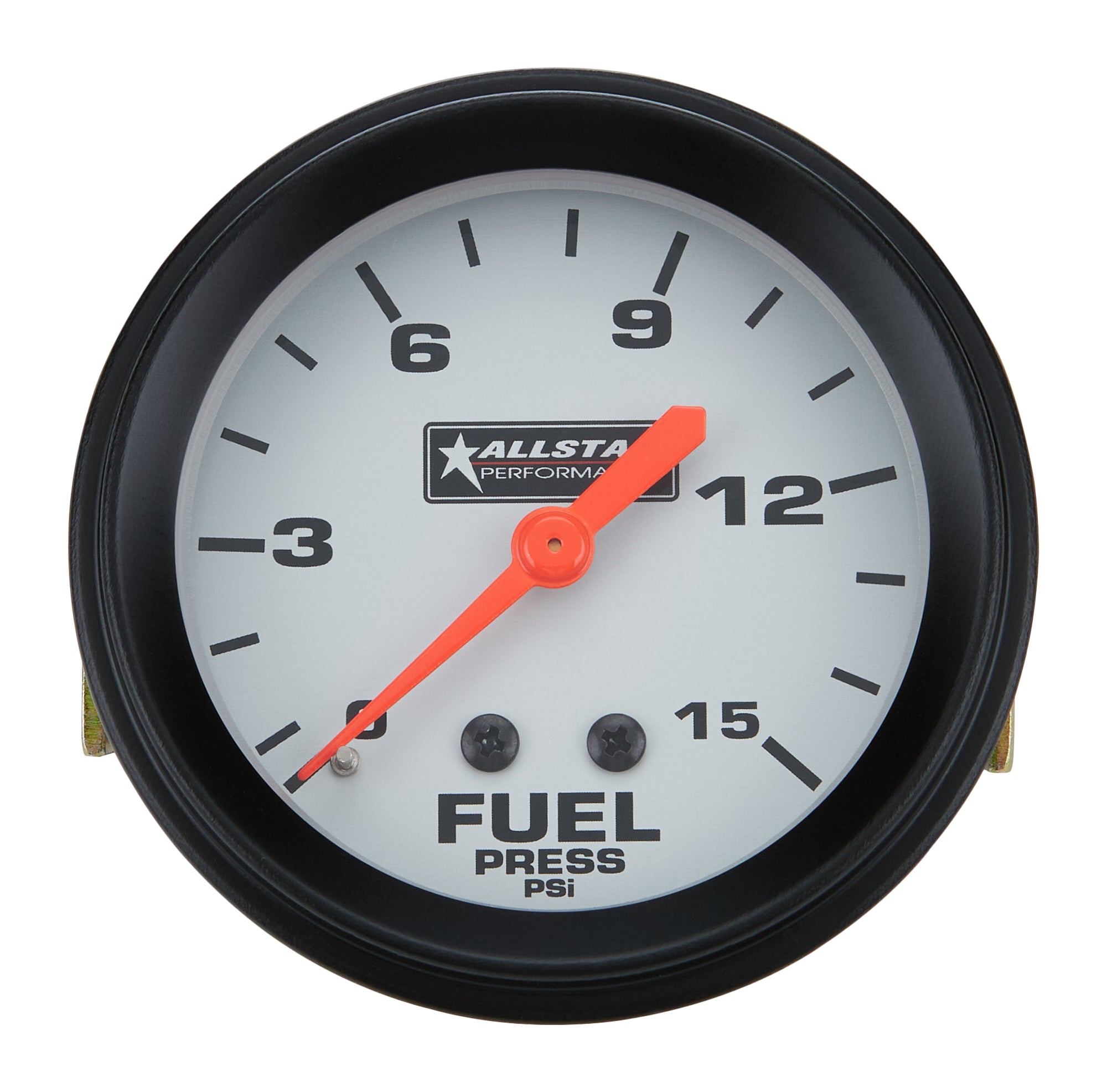 Allstar Performance ALL80098 Fuel Pressure Gauge 0-15 PSI Mechanical Analog 2-5/8 Inch Diameter Silver Face