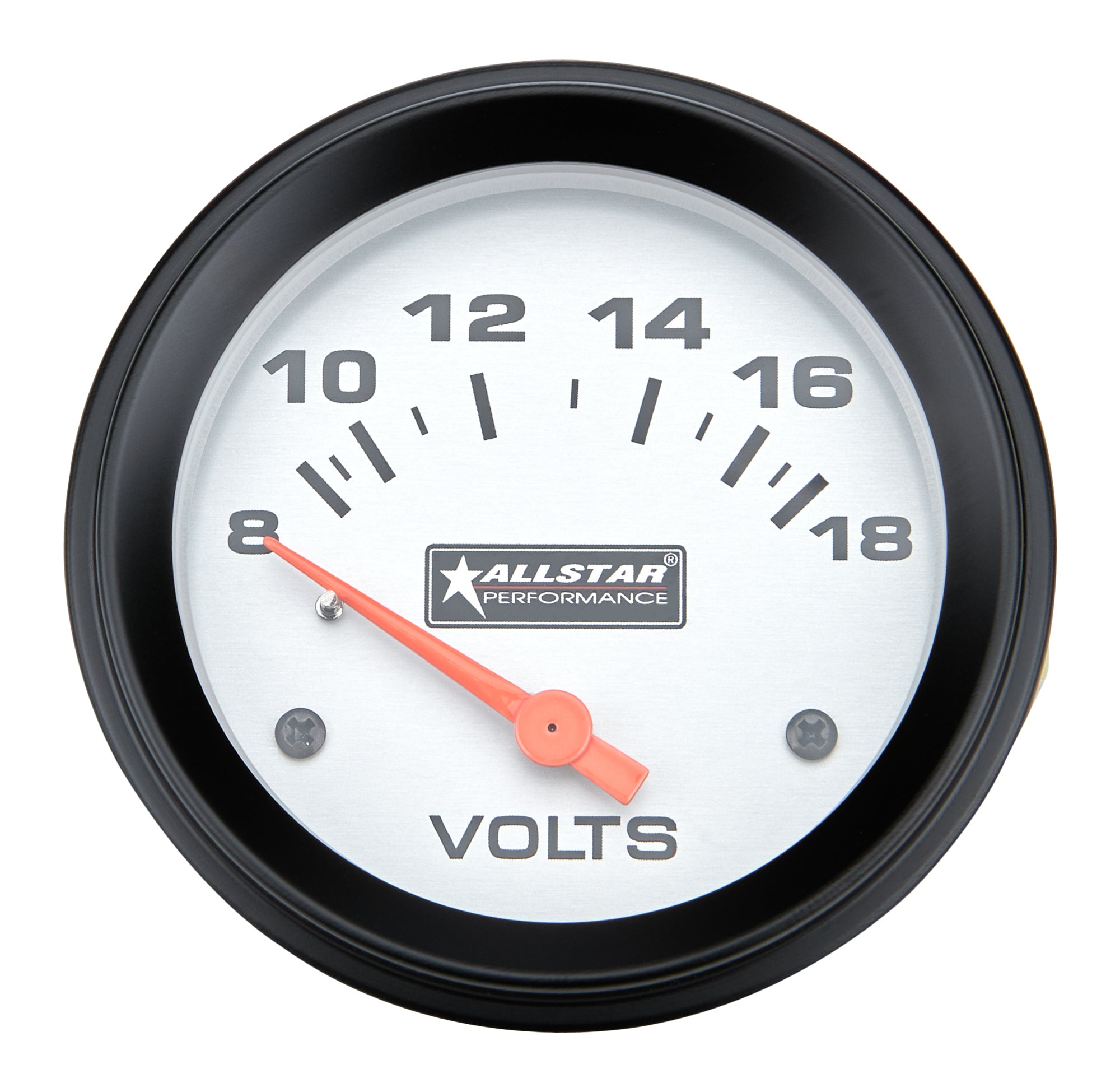 Allstar Performance ALL80099 Volt Gauge 8-18V Analog Short Sweep 2-5/8 Inch White Face
