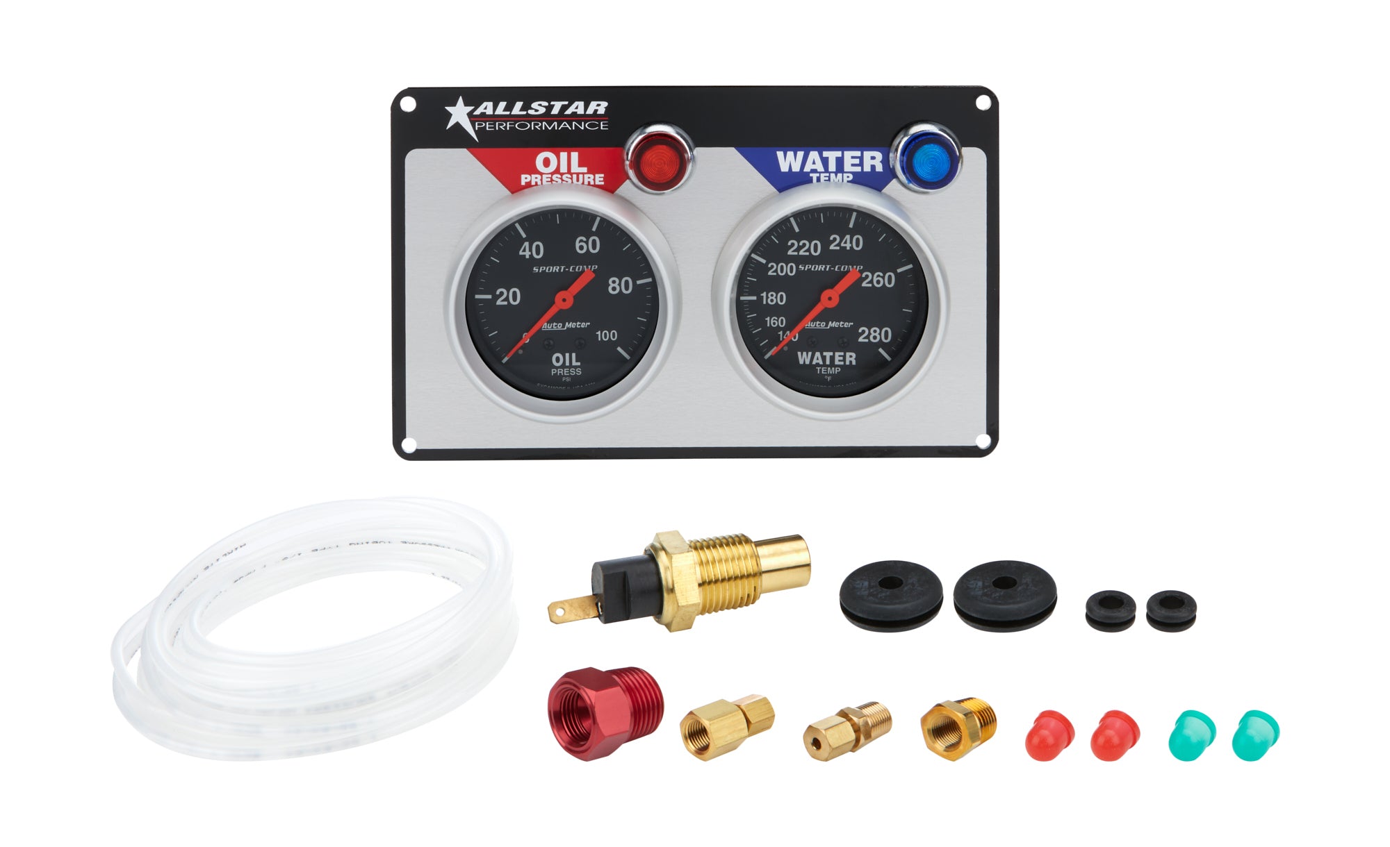 Allstar Performance ALL80110 Sport-Comp Oil Pressure and Water Temperature Gauge Panel Assembly
