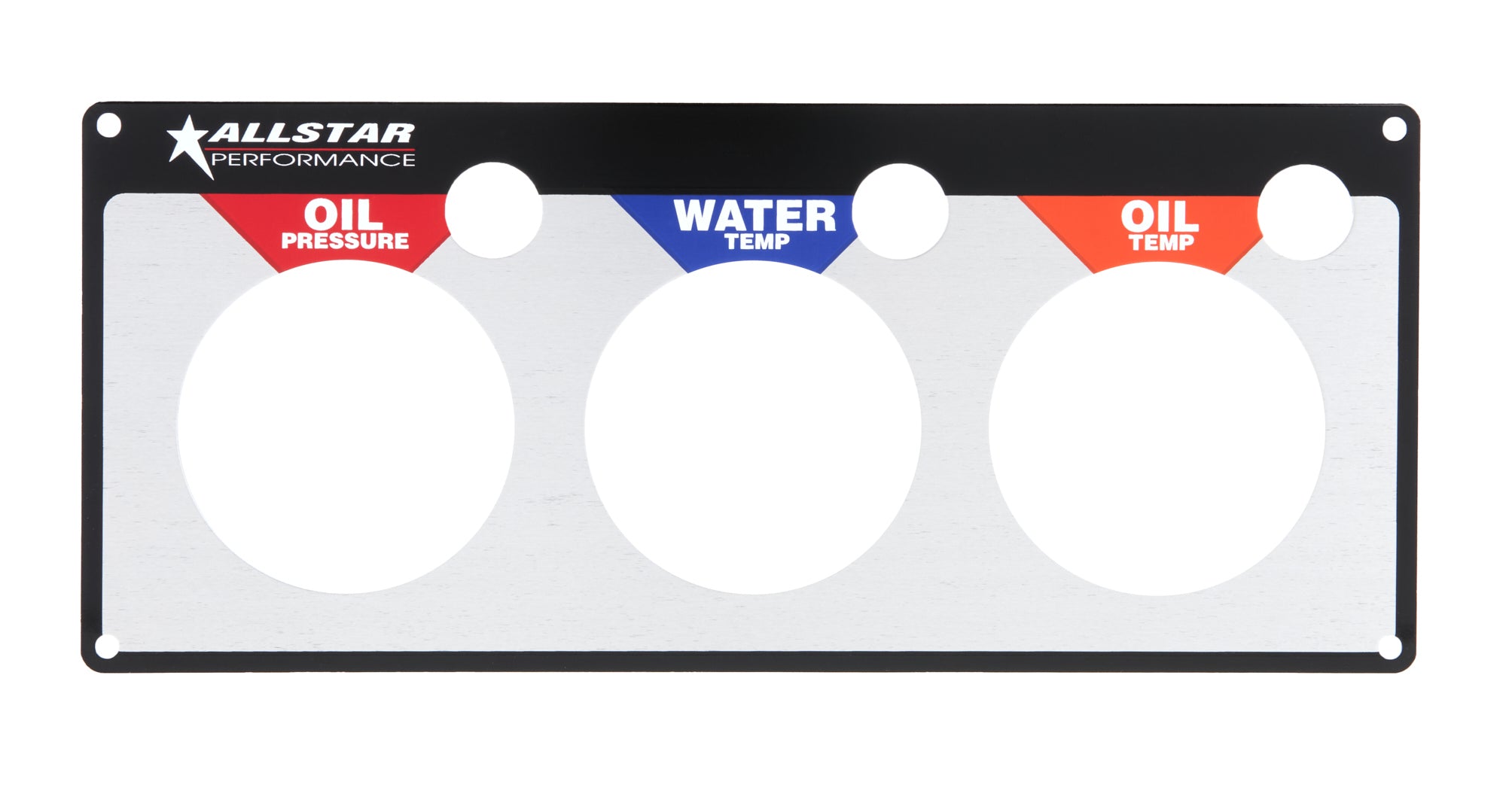 Allstar Performance ALL80126 Aluminum 3-Gauge Panel Face Plate for Oil Pressure, Oil Temperature, Water Temperature