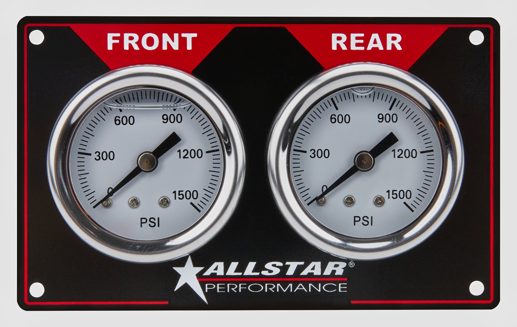Allstar Performance ALL80172 Brake Bias Gauge Panel Horizontal with Dual 0-1000 psi Mechanical Analog Gauges