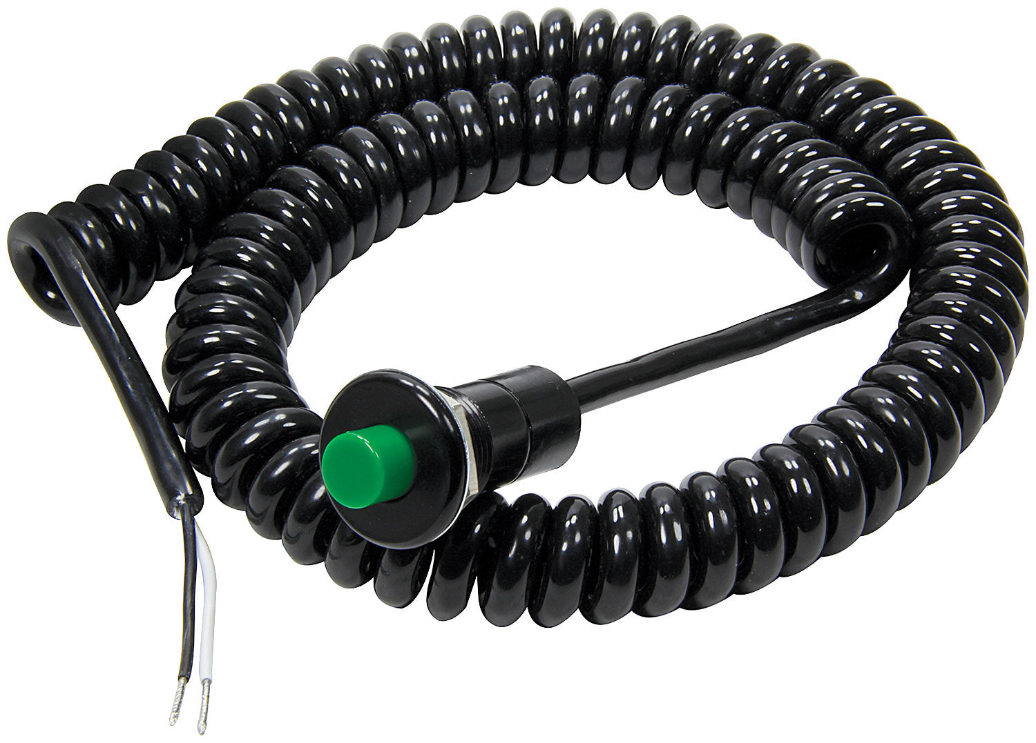 Allstar Performance ALL80180 Remote Push Button Switch with Spiral Coiled Cord, Green, 10 Amp, 12/16V