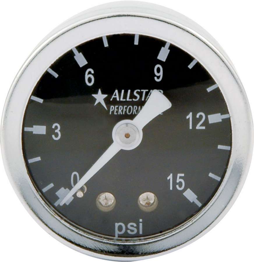 Allstar Performance ALL80200 1.5 Inch Mechanical Liquid Filled Pressure Gauge 0-15 PSI