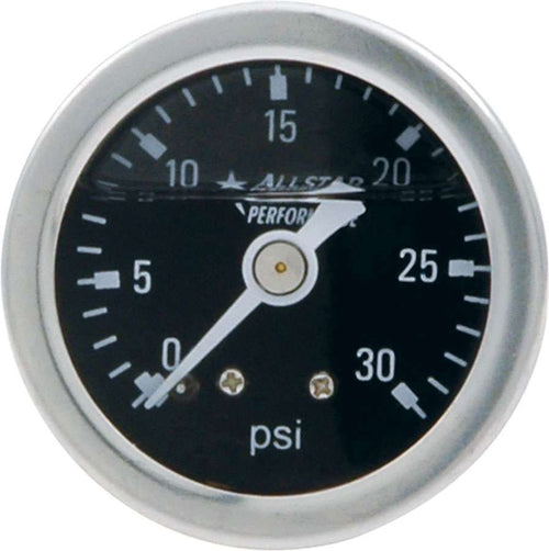 Allstar Performance 80202 1.5 Inch Mechanical Liquid Filled Pressure Gauge 0-30 PSI