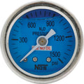 ALLSTAR Performance ALL80208 1.5 Inch Mechanical Nitrous Pressure Gauge 0-1500 psi, Liquid Filled, Blue Face