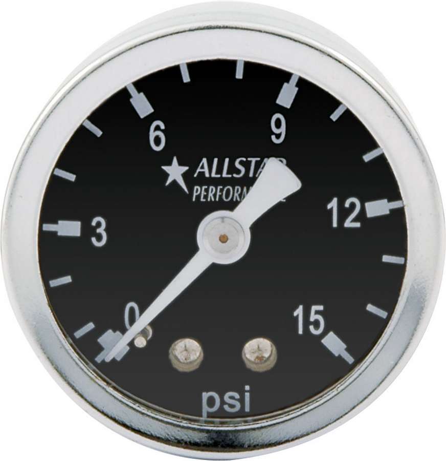Allstar Performance ALL80210 1.5-Inch Mechanical Pressure Gauge with 0-15 PSI Range