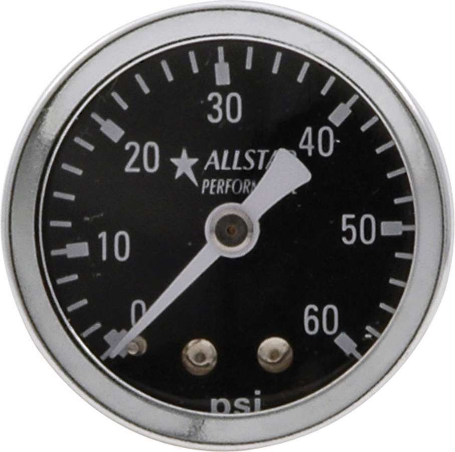 Allstar Performance 80214 1.5-Inch Mechanical Pressure Gauge 0-60 PSI