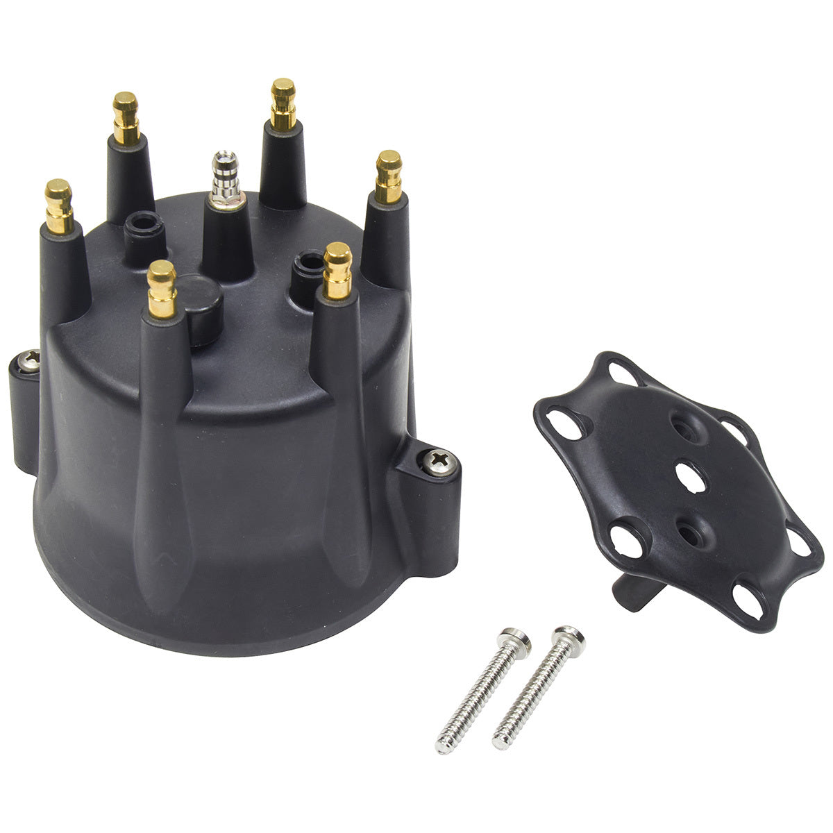 Allstar Performance ALL81256 Distributor Cap for 6-Cylinder Engines with Brass Terminals and Twist Lock Design