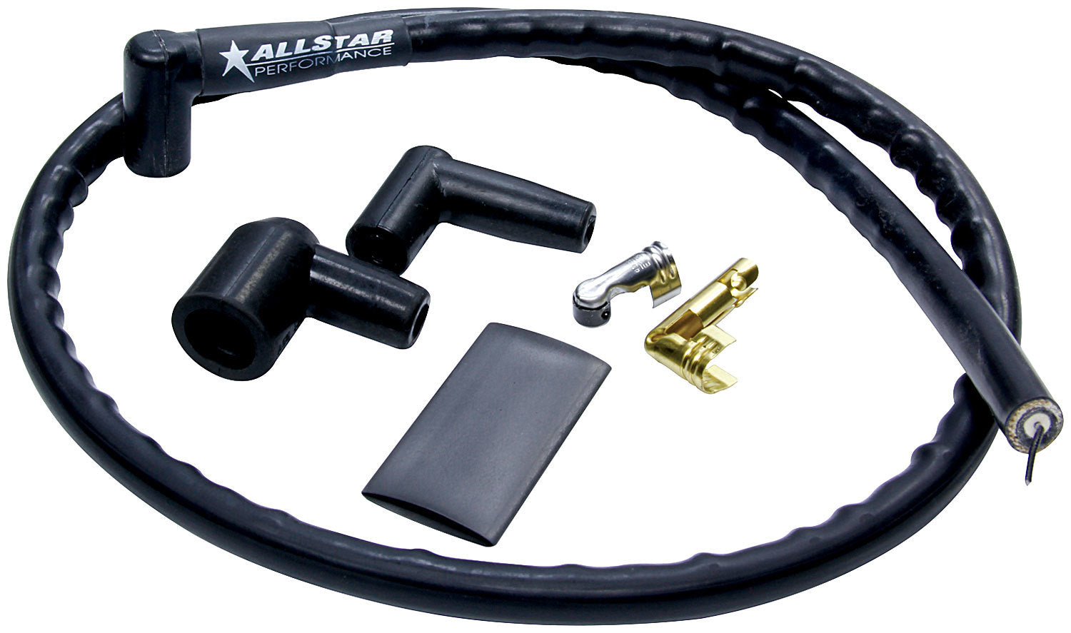 Allstar Performance ALL81381 Coil Wire Kit with Sleeving, 8 mm Spiral Core, 36 Inches Long, Black Connectors
