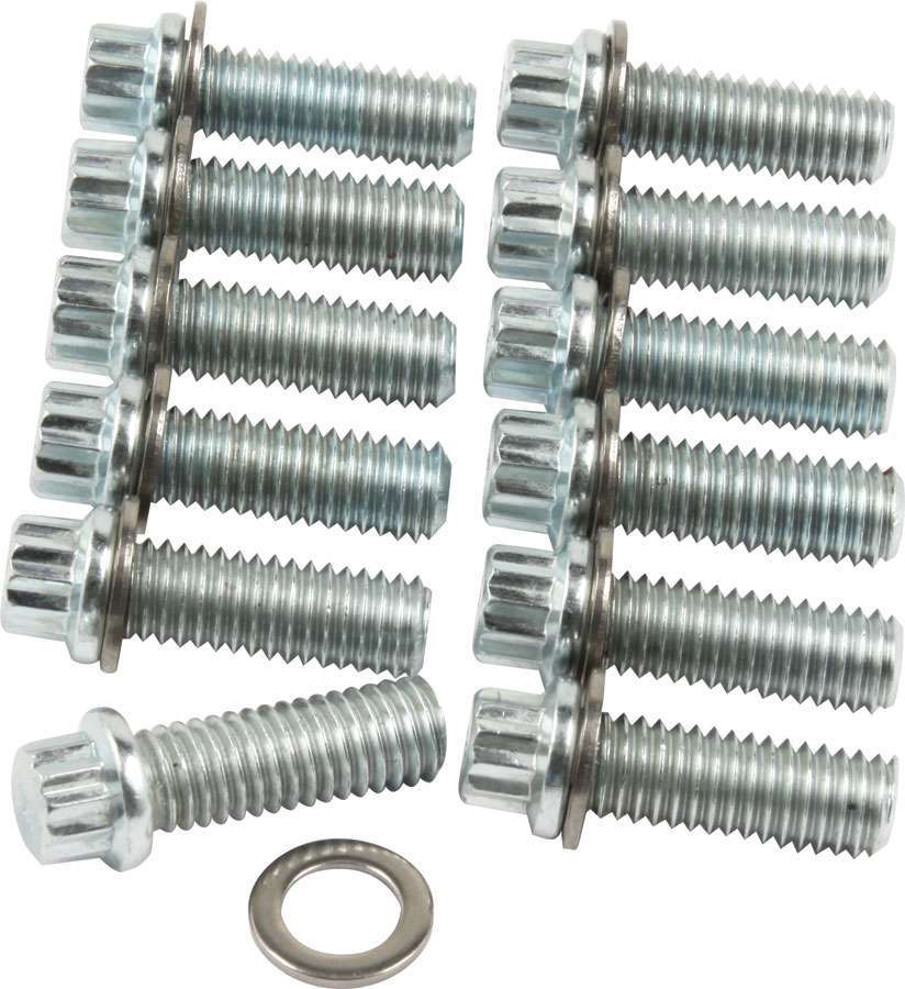 Allstar Performance ALL87010 Intake Manifold Bolt Kit for Small Block Chevy and Mopar A/B-Series, 12 Point Steel with Zinc Coating, Set of 12