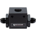 Allstar Performance ALL90039 In-Line Oil Temperature Tee with 8 AN Male Inlet and Outlet, 1/2 Inch NPT Female Port, Aluminum Black Anodized