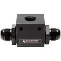Allstar Performance ALL90041 In-Line Oil Temperature Tee with 12 AN Male Inlet and Outlet, 1/2 Inch NPT Female Port, Aluminum Black Anodized