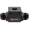 Allstar Performance ALL90042 In-Line Oil Temperature Tee with 16AN Male Inlet and Outlet, 1/2 Inch NPT Female Port, Aluminum Black Anodized