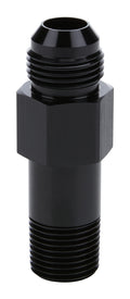 Allstar Performance ALL90043 Oil Inlet Fitting 1/2 Inch NPT to 10AN Straight Aluminum Black Anodized, 3 Inch Length