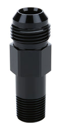 Allstar Performance ALL90044 Oil Inlet Fitting 1/2 Inch NPT Male to 12 AN Male, 3 Inch Length, Aluminum, Black Anodized