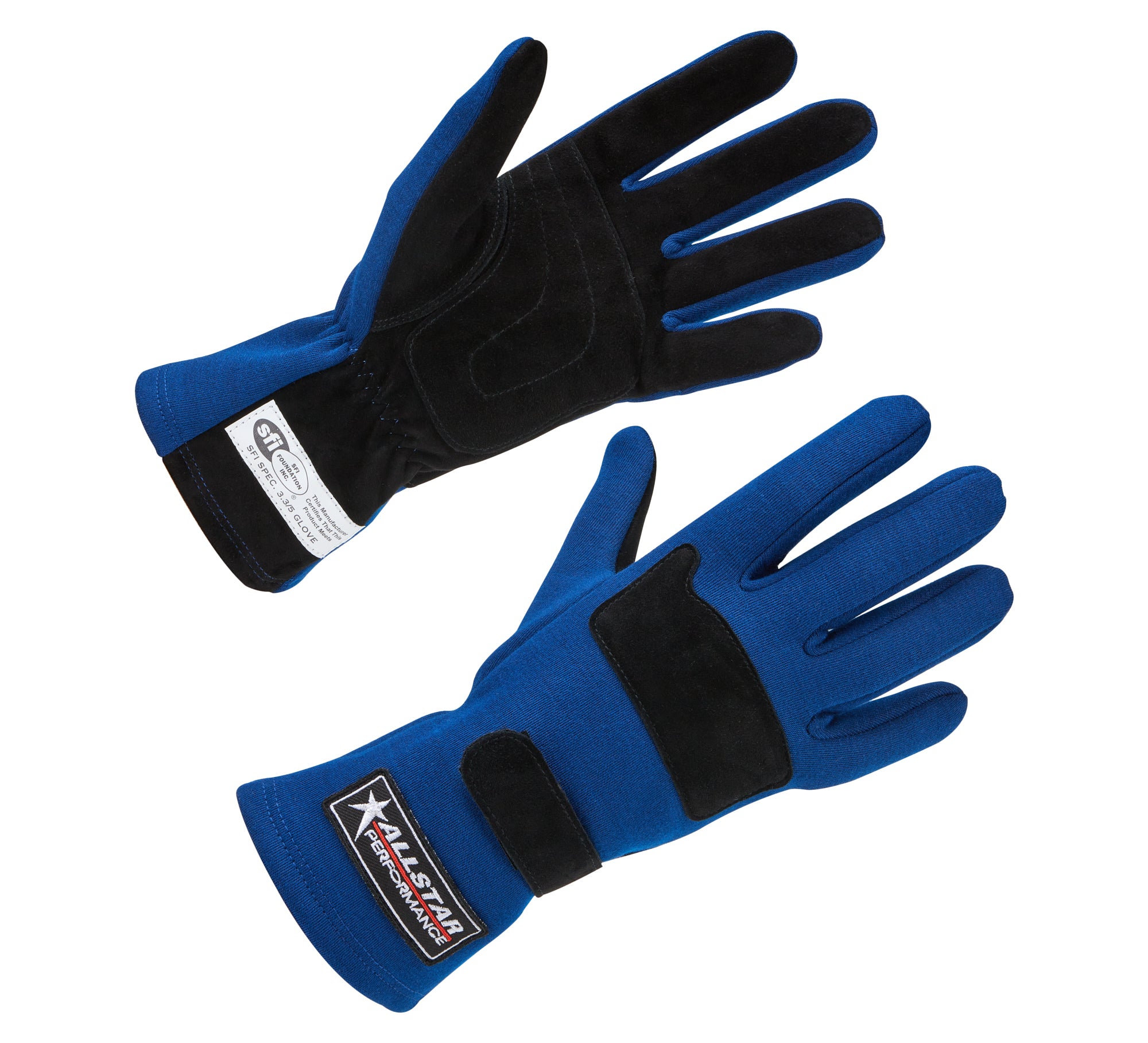 Allstar Performance ALL915022 Driving Gloves SFI 3.3/5 Double Layer Blue and Black Medium