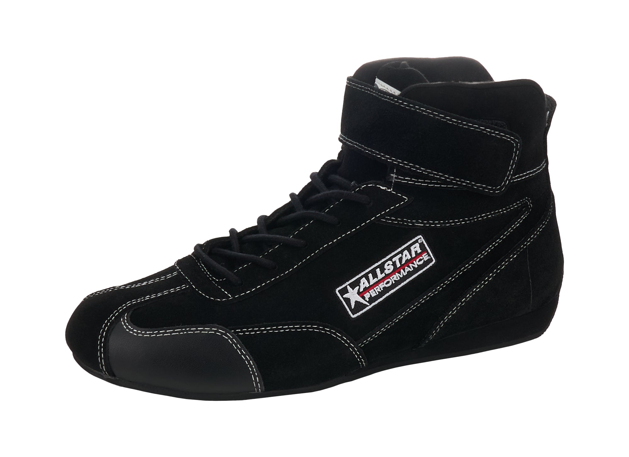 Allstar Performance ALL918128 Pro Series Mid-Top Driving Shoes with Suede Outer and Fire Retardant Cotton Inner, Size 10, Black