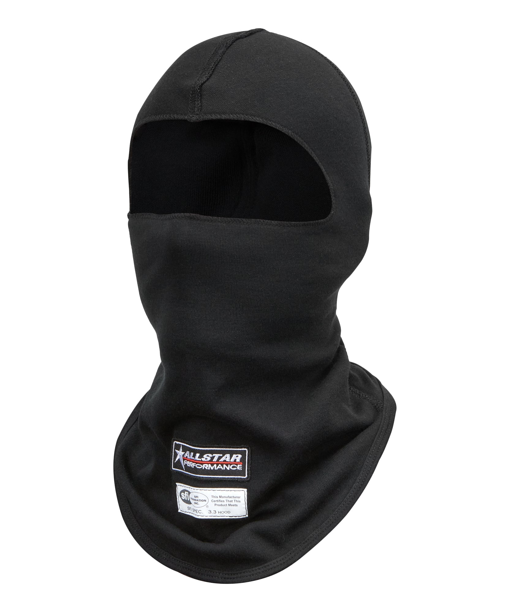 Allstar Performance ALL923114 Head Sock SFI 3.3 Single Layer Black with Fire Retardant Cotton and Aramid Fiber