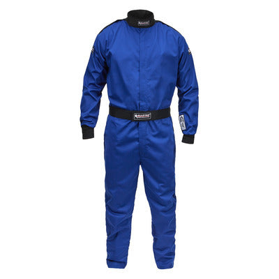 Allstar Performance ALL931023 Driving Suit SFI 3.2A/1, Single Layer Fire Retardant Cotton, Blue, Medium Tall