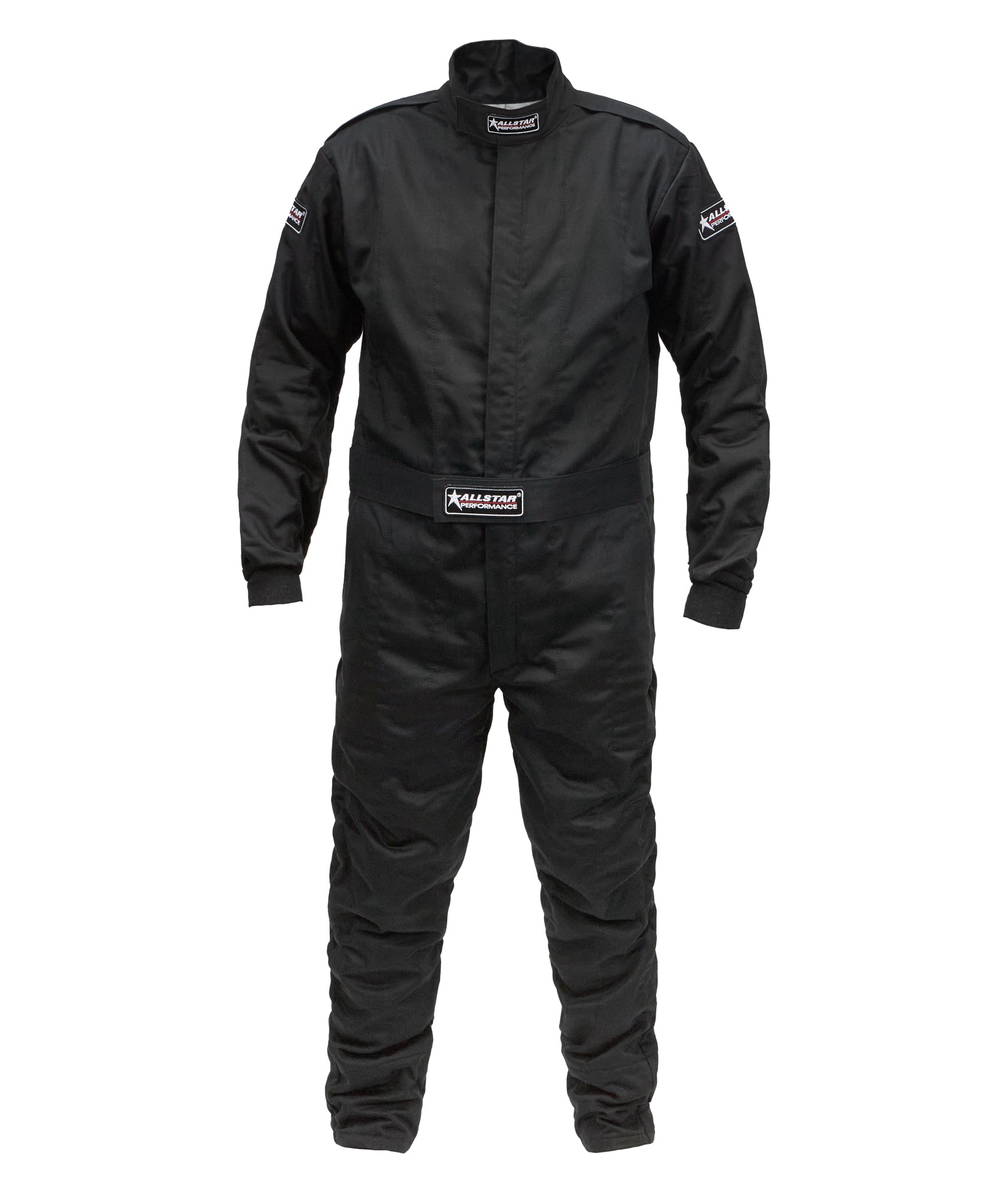 Allstar Performance ALL935014 Driving Suit SFI 3.2A/5, Multi-Layer Aramid and Fire Retardant Cotton, Large Black