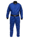 Allstar Performance ALL935023 Driving Suit SFI 3.2A/5, Multi-Layer Aramid and Fire Retardant Cotton, Blue, Medium Tall