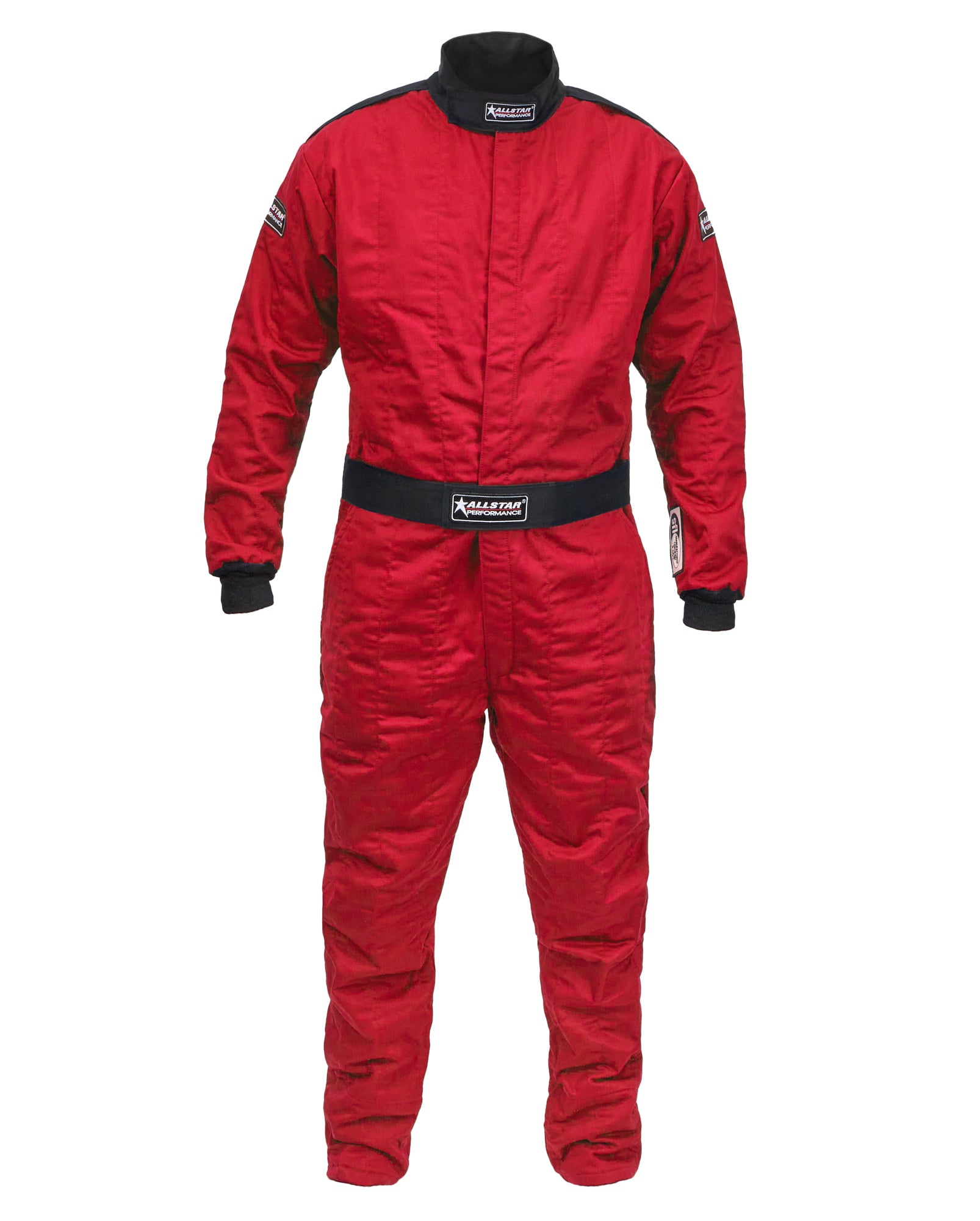 Allstar Performance ALL935072 Driving Suit SFI 3.2A/5 Multi-Layer Aramid and Fire Retardant Cotton, Medium Red