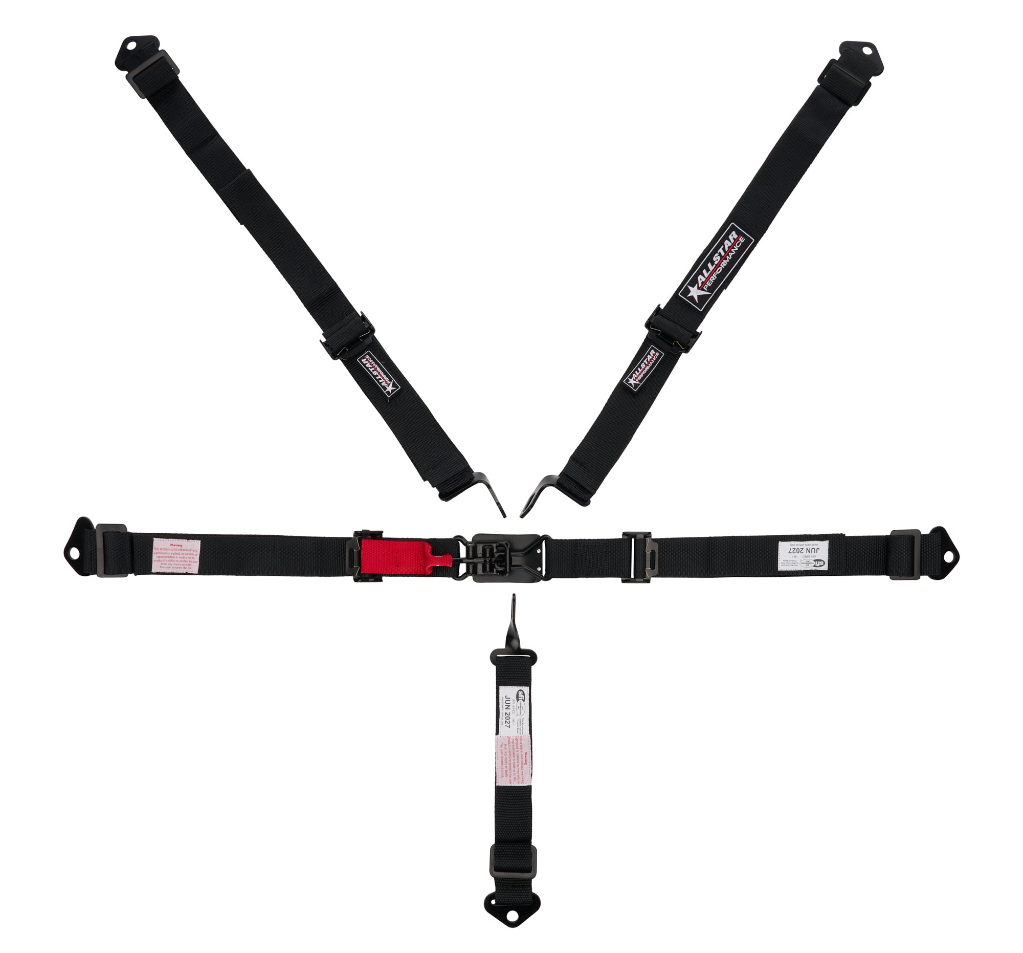 ALLSTAR Performance ALL951121 5-Point Latch and Link Racing Harness with Pull-Down Adjustment