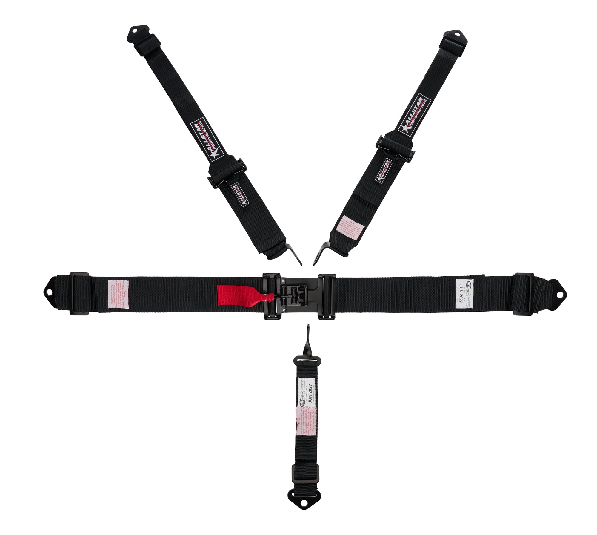 Allstar Performance ALL951151 5-Point Harness with Latch and Link Buckles, 3-Inch Lap Belts, and 2-Inch Shoulder Straps