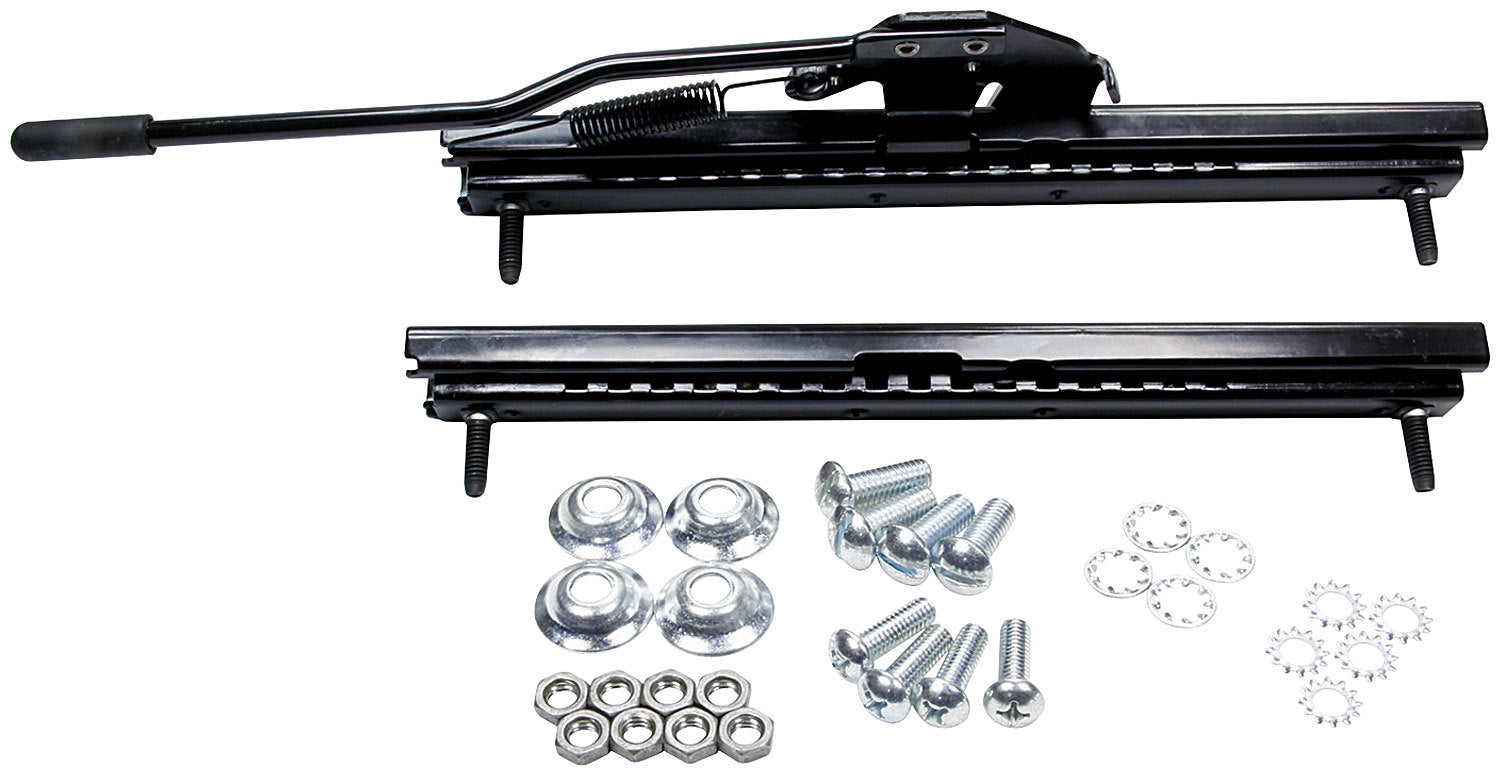 Allstar Performance ALL98100 Seat Track Assembly with Adjustable Slider, Steel, Black Powder Coat Finish