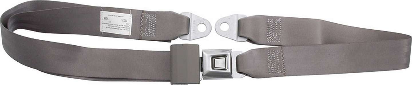 Allstar Performance ALL98111 Gray Lap Seat Belt with Push Button Buckle, Bolt-In Floor Mount