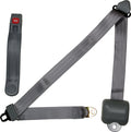 Allstar Performance ALL98116 Retractable 3-Point Seat Belt with Push Button Buckle, Gray