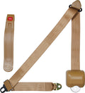 Allstar Performance ALL98118 Seat Belt Retractable 3-Point Tan with Push Button Buckle