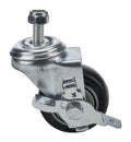 Allstar Performance ALL99437 Chassis Dolly Locking Caster Wheel, 1/2 Inch Stud, 3 Inch Rubber and Steel Wheel
