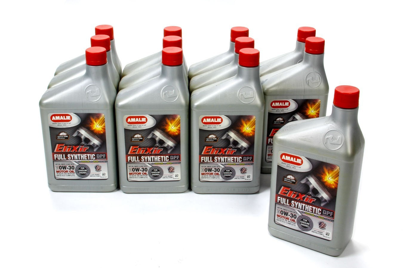Amalie Elixir Full Synthetic 0W-30 Motor Oil, 1 Quart Bottles, Case of 12