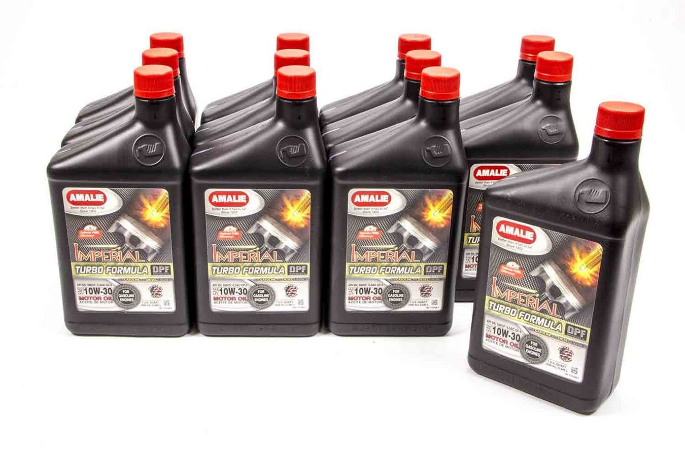 Amalie Imperial Turbo Formula 10W-30 Semi-Synthetic Motor Oil, 1 Quart Bottles, Set of 12