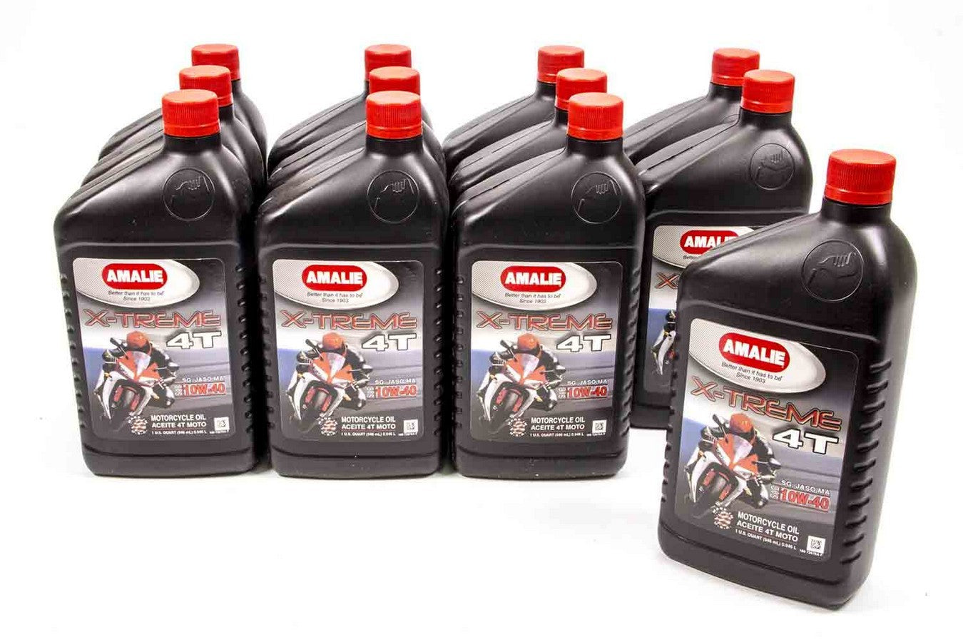 Amalie X-treme 4T SG Motorcycle Oil 10W-40, Conventional, 1 Quart Bottle, Case of 12