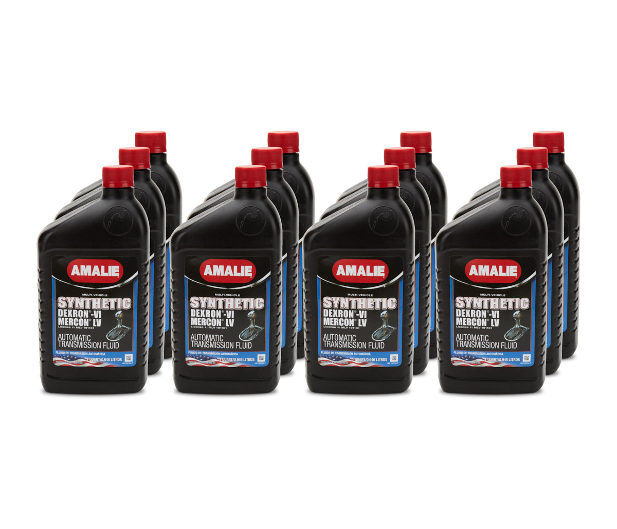 Amalie Dexron VI Automatic Transmission Fluid Case of 12 - Synthetic ATF 1 Quart Bottles