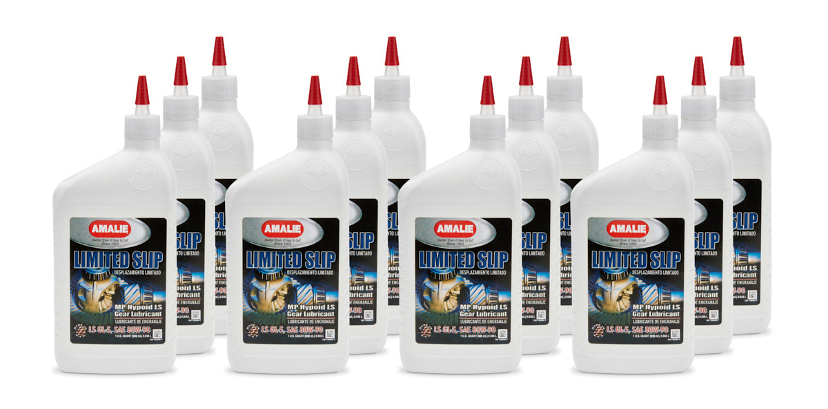 Amalie Limited Slip MP GL-5 80W-90 Gear Oil - Case of 12 Quarts with Limited Slip Additive