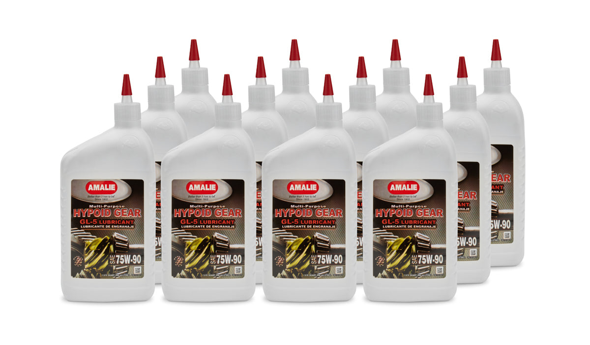 Amalie Hypoid Gear Oil MP GL-5 75W90 - Multi-Purpose Conventional Gear Oil, 1 Quart Bottles, Case of 12