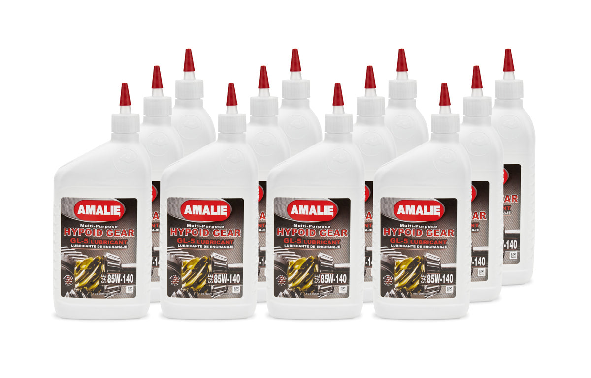 Amalie Hypoid Gear Oil MP GL-5 85W-140 with Limited Slip Additive, 1 Quart Bottle, Pack of 12