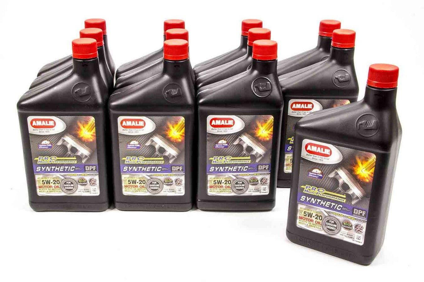 Amalie PRO High Performance 5W20 Semi-Synthetic Motor Oil Case of 12 - 1 Quart Bottles