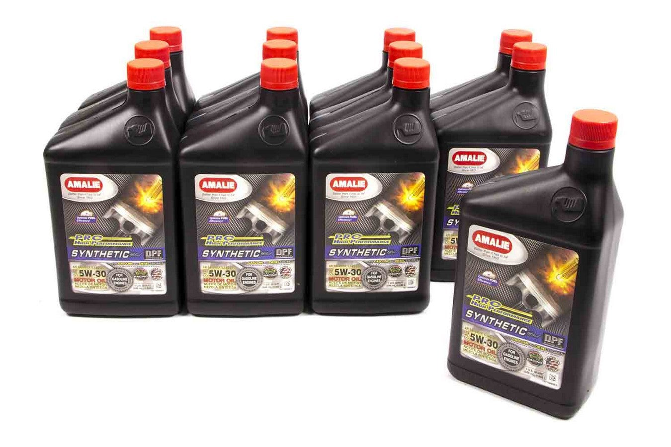 Amalie PRO High Performance 5W30 Semi-Synthetic Motor Oil Case of 12 Quart Bottles