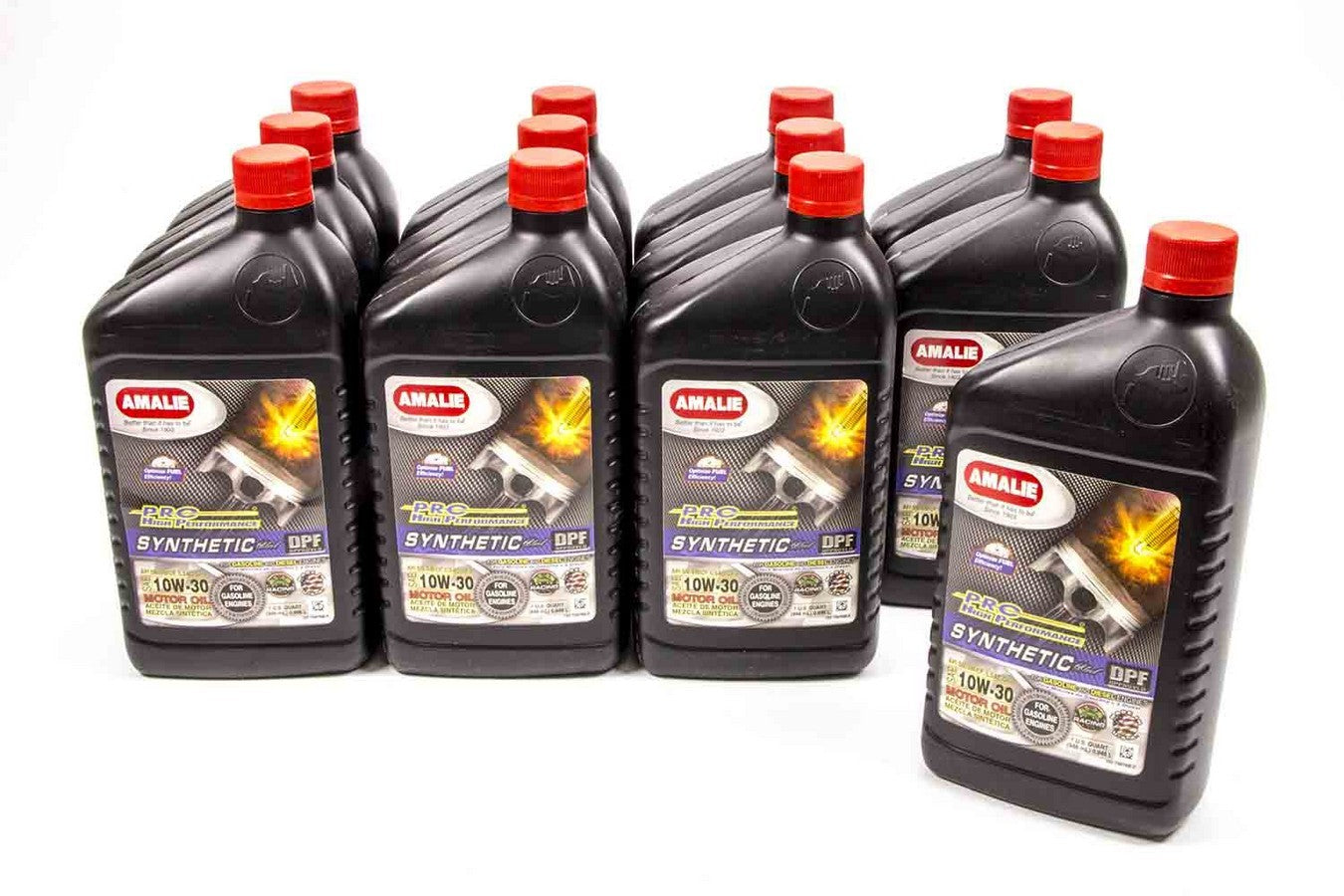 Amalie PRO HP Syn Blend 10W30 Motor Oil, Semi-Synthetic, 1 Quart Bottles, Case of 12